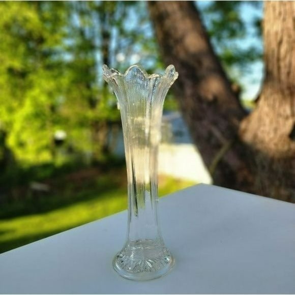 Vintage Long Crystal Vase 11.75 in - Picture 6 of 15
